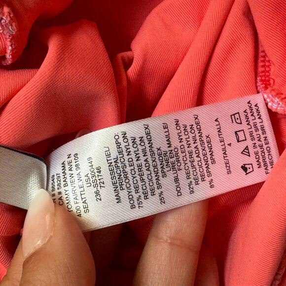 Tommy Bahama Palm Modern Blissful One Piece Swimsuit Pink Womens Size 4 - Picture 5 of 5